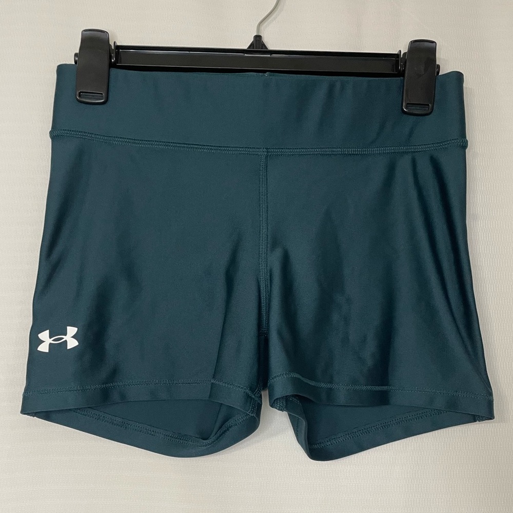 Under Armour Women's Dark Teal Athletic Shorts - Size Medium